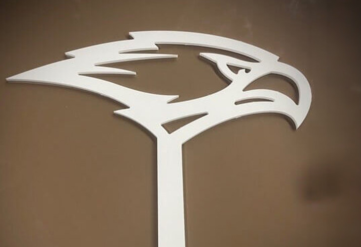 CNC machine-cut eagle logo